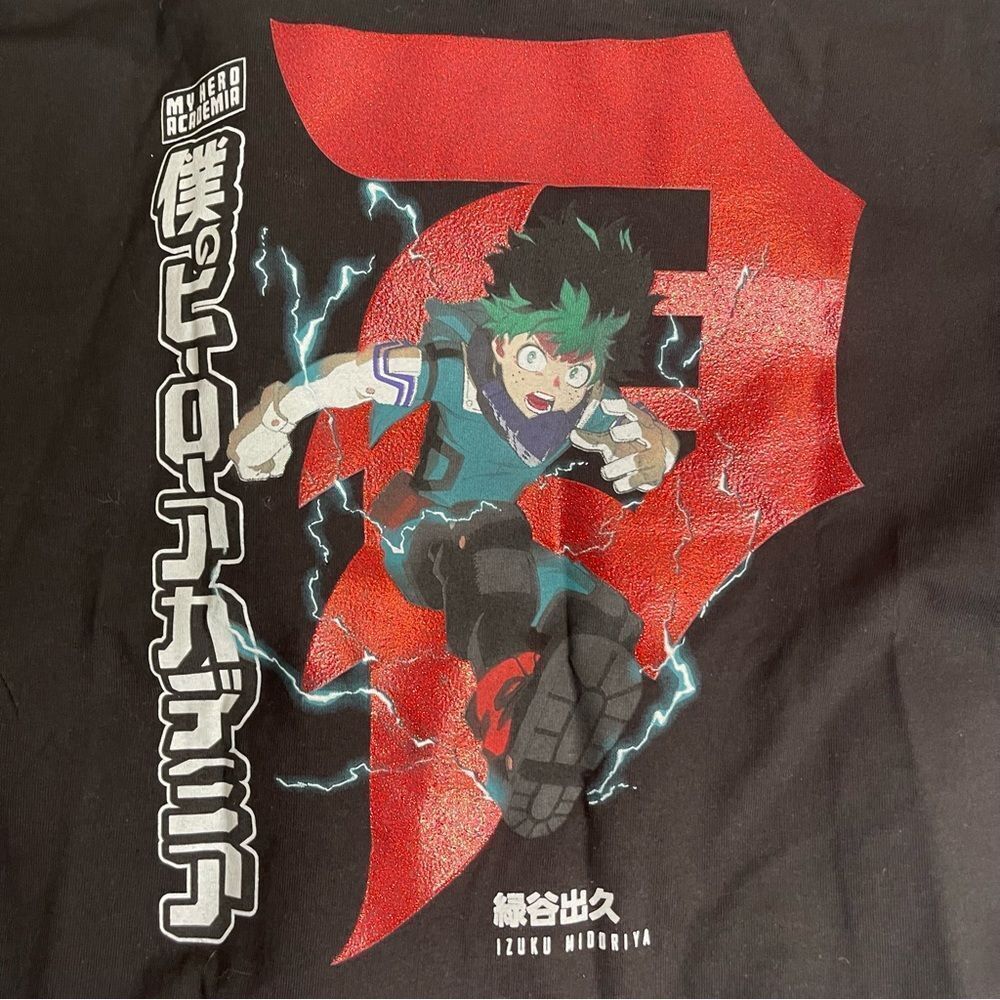 NWOT Primitive MY HERO ACADEMIA Black T-Shirt with Teal Logo size XS